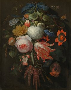 A Hanging Bouquet of Flowers, probably 1665-1670