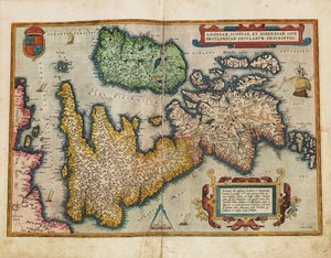 Angliae, Scotiae, et Hiberniae, sive Britannicar: Insularum Descriptio (England, Scotland and Ireland, Otherwise Known as the British Isles) by Abraham Ortelius