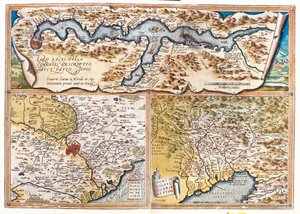 Lake Como, Rome, Gulf of Trieste by Abraham Ortelius