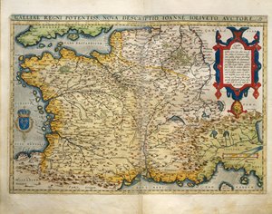 Map of France, from Theatrum Orbis Terrarum by Abraham Ortelius