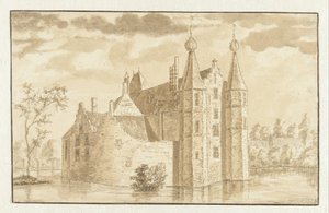 The House Ter Does near Leiderdorp by Abraham Rademaker