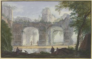 Landscape with Antique Archway by Abraham Rademaker