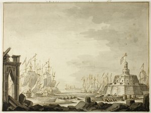 Malta, Harbor of Valletta by Abraham Storck
