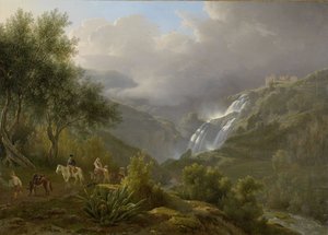 The Cascades at Tivoli, with a Storm Approaching, 1824 by Abraham Teerlink