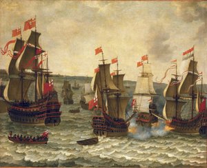 Naval Battle Between Dutch and British Ships, First Anglo-Dutch War by Abraham Willaerts