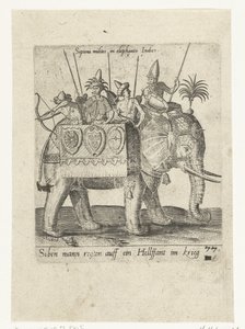 Indians on a War Elephant by Abraham de Bruyn (attributed to)