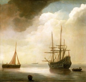 Dutch ship on calm sea