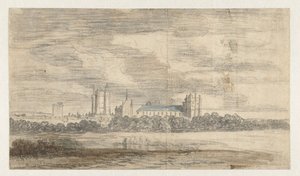 View of the Castle of Vincennes, Behind a Row of Trees