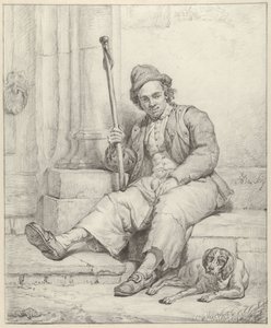 Seated Man with Dog