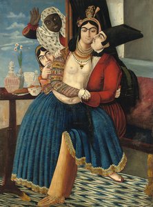 An amorous couple, late 19th century