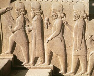 Relief depicting Median guards from the stairs of the Triplyon Hall, Achaemenian Period, 6th-5th century BC
