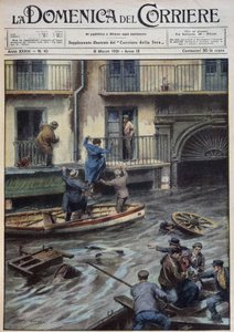 A cyclone dumped a huge body of water on Palermo, flooding squares, streets and forcing people to abandon their homes to take refuge in boats. These flooding resulted in several casualties by Achille Beltrame