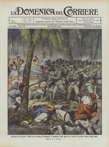 Battle of July 8 for the Capture of Misrata, the Square of the Alpini Resisting by Achille Beltrame