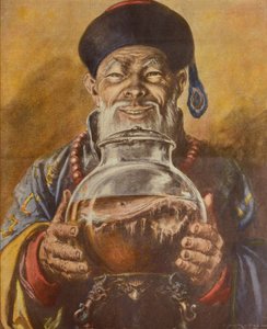 Chinese mushroom, by Achille Beltrame, illustration, from La Domenica del Corriere by Achille Beltrame