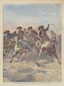 Easter Customs, The Rooster Race in Mexico by Achille Beltrame