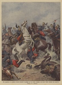 Two squadrons of French cavalry galloping due to a wrong command by Achille Beltrame