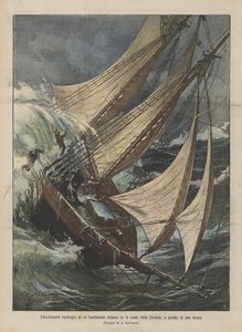 Dramatic Shipwreck of an Italian Vessel on the Coasts of Corsica, and the Loss of Two Cabin Boys by Achille Beltrame