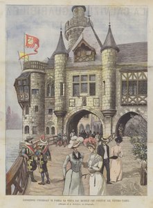 Paris Universal Exposition, the Saint Michael Gate Leading to Old Paris by Achille Beltrame