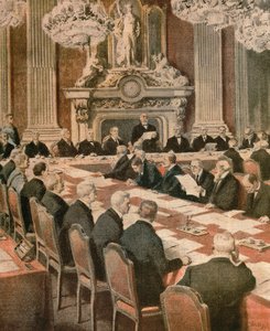 French President Georges Clemenceau speaking at Paris Peace Conference