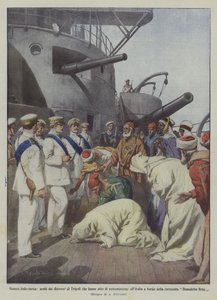 Italo-Turkish War, Arabs from the Surroundings of Tripoli Making an Act of Submission to Italy by Achille Beltrame