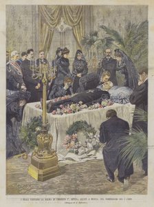 The Royals Visit the Body of Umberto I Upon Arrival in Monza on the Afternoon of the 1st by Achille Beltrame