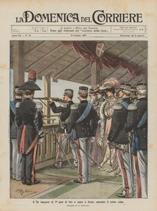 The King Inaugurates the Fifth Shooting Competition in Rome, Firing the First Shot by Achille Beltrame