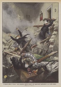 The Building Disaster in Genoa, Nuns Fall from a Height Along with Two Apartments by Achille Beltrame