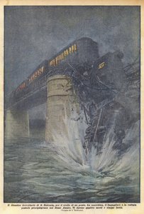 The Railway Disaster of S. Eufemia, Due to the Collapse of a Bridge by Achille Beltrame
