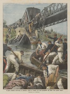 The Serious Railway Disaster Last Sunday in France, a Train Fell into the Loire River Near Angers by Achille Beltrame
