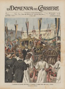 The Wedding of Prince Eitel Friedrich of Germany, the Solemn Arrival of the Bride in Berlin by Achille Beltrame