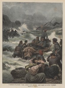 The shipwreck of the steamer Luisa off the Portuguese coast, futile attempts to save the crew