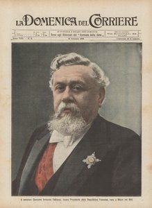 Senator Clemente Armando Fallieres, New President of the French Republic, Born in Mezin in 1841 by Achille Beltrame