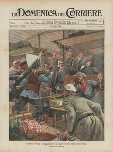Terror in Russia, an attack in a third-class carriage near Moscow by Achille Beltrame