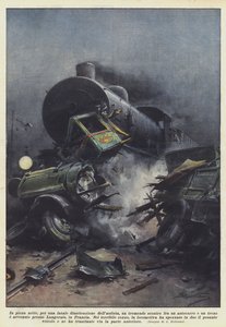In the Middle of the Night, Due to a Fatal Distraction by the Driver, a Terrible Collision Between a Truck by Achille Beltrame