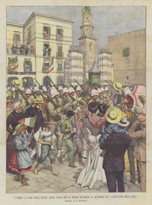 The Arrival in Naples of the Troops Returning from China, The Soldiers Go to the Quarter Amid the Enthusiasm of the Crowd by Achille Beltrame