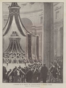 The Assassination of King Umberto During the Funeral Ceremony at the Pantheon by Achille Beltrame