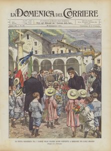 Queen Margherita Among the Children of the Alpine Colonies Gathered in Gressoney to Pay Homage to Her