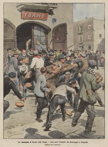 The Lack of Work in Puglia, Ovens Stormed by the Unemployed in Cerignola by Achille Beltrame