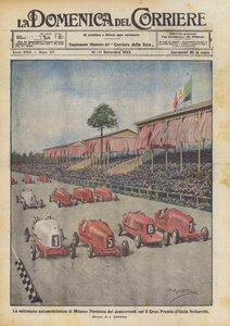 The Milan Automotive Week, Departure of Competitors for the Italian Grand Prix Vetturette by Achille Beltrame