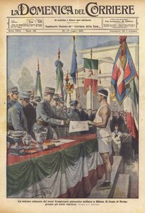 The solemn closing of the third military gymnastics championship in Milan by Achille Beltrame
