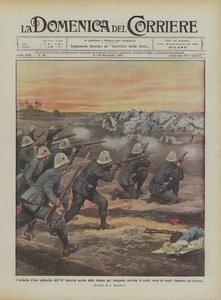 The Boldness of a Patrol of the 84th Infantry Leaving the Trenches to Chase a Horde of Arabs by Achille Beltrame