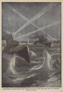 The Audacious Raid of Our Torpedo Boats in the Port of Pola on the Night of November 1-2 by Achille Beltrame