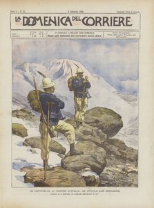 The Sentries at the Borders of Italy, at Little St. Bernard by Achille Beltrame