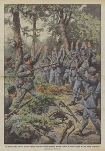 The tricks of war, four Italians capture thirteen Austrians, making them believe they are more numerous