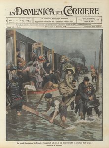 The Great Floods in France, Travelers Rescued from a Train Overwhelmed and Stopped by the Waters