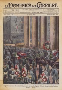 The Grand Honors to the Body of Margherita of Savoy in the Capital by Achille Beltrame