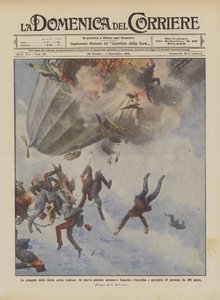 The Disasters of the German Air Fleet, the New Powerful Zeppelin Airship Catches Fire and Crashes