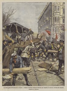 The Last Acts of Autocracy in Russia, Citizens of Odessa Erect Barricades to Prevent ? by Achille Beltrame