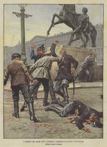 The Vengeance of the Russian People, Treacherous Killing of Policemen in St. Petersburg by Achille Beltrame