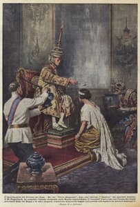 The Coronation of the Sovereigns of Siam by Achille Beltrame